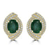 3.98tct Emerald Earring with 0.76tct Diamonds set in 14K Yellow Gold