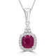 1.81ct  Ruby Pendants with 0.2tct Diamond set in 14K White Gold