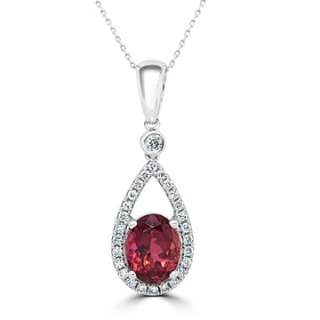 2.07Ct Tourmaline Pendant With 0.23Tct Diamonds Set In 14K White Gold