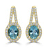 2.18ct  Aquamarine Earrings with 0.63tct Diamond set in 14K Yellow Gold