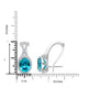 11.11tct Blue Zircon Earring with 11.11tct Diamonds set in 14K White Gold