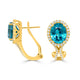 11.53tct Blue Zircon Earring with 0.58tct Diamonds set in 14K Yellow Gold