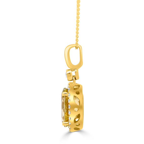 2.6ct Tourmaline Pendant with 0.23tct Diamonds set in 14K White Gold