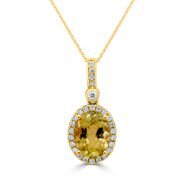 2.6ct Tourmaline Pendant with 0.23tct Diamonds set in 14K White Gold