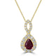 0.54ct   Ruby Pendants with 0.35tct Diamond set in 14K Yellow Gold