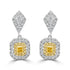 0.32Tct Yellow Diamond Earrings With 0.82Tct Diamond Accents Set In 18K Two Tone Gold