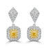 0.32Tct Yellow Diamond Earrings With 0.82Tct Diamond Accents Set In 18K Two Tone Gold