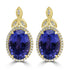 15.956tct Tanzanite Earrings with 0.45tct Diamond set in 18K Yellow Gold