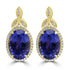 15.956tct Tanzanite Earrings with 0.45tct Diamond set in 18K Yellow Gold