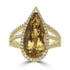 5.42ct  Yellow Beryl Rings with 0.57tct Diamond set in 18K Yellow Gold