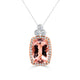 9.74ct Morganite Pendant with 0.8tct Diamonds set in 14K Two Tone Gold
