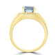 4.69ct Blue Zircon Ring with 0.04tct Diamonds set in 14K Yellow Gold