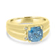 4.69ct Blue Zircon Ring with 0.04tct Diamonds set in 14K Yellow Gold