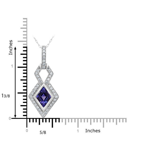 2.27ct Tanzanite Pendant with 0.38tct Diamonds set in 14K White Gold