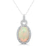 9.22ct Opal Pendant with 0.81tct Diamonds set in 14K White Gold
