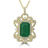 3.24ct   Emerald Pendants with 0.92tct Diamond set in 14K Yellow Gold