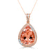 16.92ct Morganite Pendant with 0.63tct Diamonds set in 14K Rose Gold