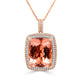 29.56ct Morganite Pendant with 1.14tct Diamonds set in 14K Two Tone Gold