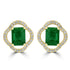 2.79tct Emerald Earring with 0.31tct Diamonds set in 14K Yellow Gold