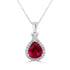 1.93ct Rubellite Pendant with 0.24tct Diamonds set in 14K White Gold