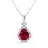 1.93ct Rubellite Pendant with 0.24tct Diamonds set in 14K White Gold