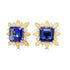 16.73 Tanzanite Earrings with 2.7tct Diamond set in 14K Yellow Gold