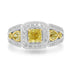 0.76ct Yellow Diamond Rings with 0.79tct Diamond set in 18K White Gold