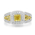 0.76ct Yellow Diamond Rings with 0.79tct Diamond set in 18K White Gold