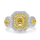 0.7ct Yellow Diamond Rings with 0.96tct Diamond set in 18K White Gold