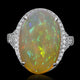 11.53ct Opal Ring with 0.39tct Diamonds set in 14K White Gold