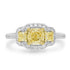 1.01ct Yellow Diamond Rings with 0.77tct Diamond set in 14K White Gold