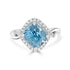 7.12 Blue Zircon Rings with 0.34tct Diamond set in 14K White Gold