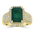 4.16ct   Emerald Rings with 0.66tct Diamond set in 14K Yellow Gold