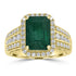4.16ct   Emerald Rings with 0.66tct Diamond set in 14K Yellow Gold
