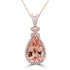 8.08Ct Morganite Pendant With 0.40Tct Diamonds Set In 14K Rose Gold