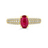 1.03ct Ruby Ring with 0.37tct Diamonds set in 14K Yellow Gold
