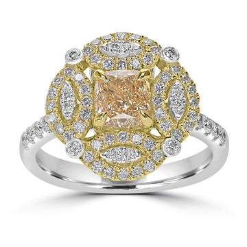 1.01ct  Diamond Rings with 0.63tct Diamond set in 14K Two Tone Gold