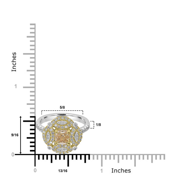 1.01ct  Diamond Rings with 0.63tct Diamond set in 14K Two Tone Gold