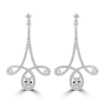 0.62tct Diamond Earring with 0.92tct Diamonds set in 18K White Gold