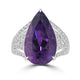 8.1ct  Amethyst Rings with 0.74tct Diamond set in 18K White Gold