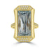 9.76ct  Aquamarine Rings with 0.18tct Diamond set in 18K Yellow Gold