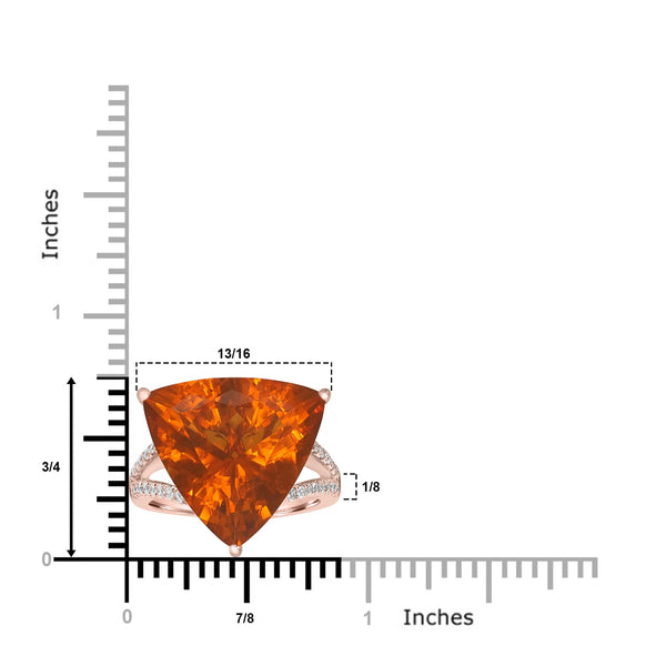 10.24ct  Fire Opal Rings with 0.29tct Diamond set in 18K Yellow Gold