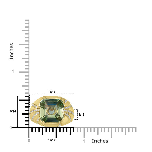 8.56ct Tourmaline Rings with 0.5tct Diamond set in 18K Yellow Gold