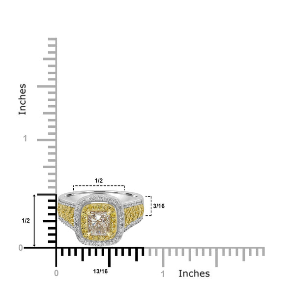 0.95ct Diamond Rings with 0.52tct Diamond set in 18K Two Tone Gold