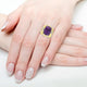 11.13ct  Amethyst Rings with 0.64tct Diamond set in 18K Yellow Gold