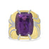 11.13ct  Amethyst Rings with 0.64tct Diamond set in 18K Yellow Gold