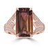 7.1ct  Tourmaline Rings with 0.17tct Diamond set in 18K Yellow Gold