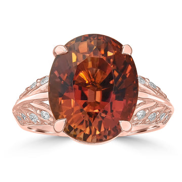 10.74ct Tourmaline Rings with 0.14tct Diamond set in 18K Yellow Gold