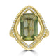 6.47ct  Tourmaline Rings with 0.37tct Diamond set in 18K Yellow Gold