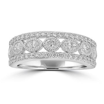 0.613ct  Diamond Rings with 0.4tct Diamond set in 18K White Gold